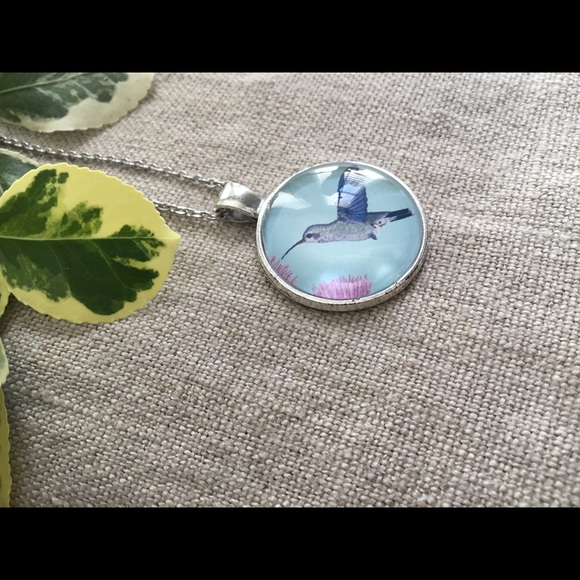 Hummingbird Silver Pendant & Chain - Picture 2 of 4